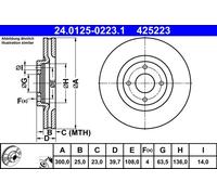ATE 2X Disco Freno Ventilato Adatto Per Ford Ecosport