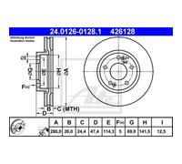 ATE 2x Disco Frontale Ø280mm Ventilato per Kia Sportage Magentis Hyundai Ogni