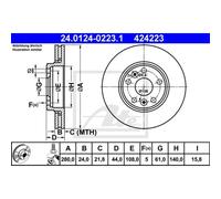 ATE 2x Disco Frontale Ø280mm Ventilato per Renault Megane II Coupé-cabriolet