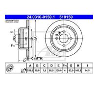 ATE 2x Disco Posteriore 2580 Pieno per BMW 3er Cabriolet E30 24.0310-0150.1