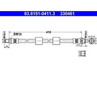 ATE 83.6151-0411.3 Tubo freno per BMW 5 Limousine (E39) 5 Touring (E39)