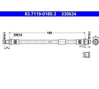 ATE 83.7119-0180.3 Tubo freno