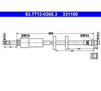 Tubo flessibile freno 83.7713-0366.3 ATE per VOLVO XC90 I VAN XC90 I