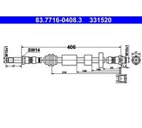 Tubo flessibile del freno ATE 83.7716-0408.3