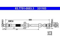 Tubo flessibile del freno ATE 83.7751-0553.3