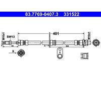 ATE 83.7769-0407.3 Tubo freno