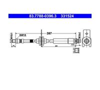 ATE 83.7788-0396.3 Tubo Del Freno Posteriore per Ford Focus III