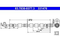 Tubo flessibile del freno ATE 83.7838-0377.3, sinistro