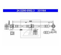Ate Bremsschlauch Bremsleitung Davanti Destra Per Nissan X-Trail 24.5290-0502.3