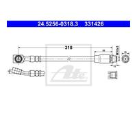 Ate Bremsschlauch Bremsleitung Davanti Per Opel Meriva 24.5256-0318.3