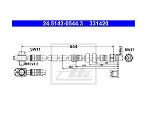 Ate Bremsschlauch Bremsleitung Davanti Per VW Polo Van Stufenheck 24.5143-0544.3