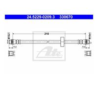 Ate Bremsschlauch Bremsleitung Dietro Per Renault Twingo I Kasten 24.5229-0209.3