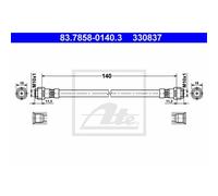 Ate Bremsschlauch Bremsleitung Dietro Per VW Golf IV Polo Fox 83.7858-0140.3