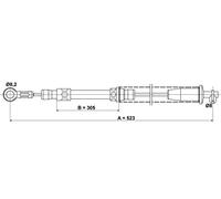 ATE Cavo comando, Freno stazionamento 24.3727-0509.2 Compatibile con: FIAT UNO