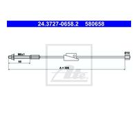 ATE Cavo Del Freno a Mano Frontale Adatto per Ford Fusion Fiesta V Mazda 2