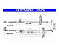 ATE Cavo Del Freno a Mano Posteriore Adatto per Ford Fuoco Torneo Dnw Daw Dbw