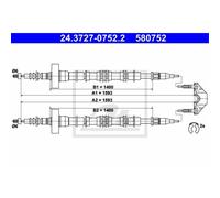 ATE Cavo Del Freno a Mano Posteriore Adatto per Opel Astra G Cc F48_F08_F35