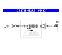 ATE Cavo Frizione Adatto A per Peugeot 206 Cc 2D 2A C 2E Disegno K