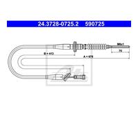 ATE Cavo Frizione Compatibile Per Opel Agila (A)