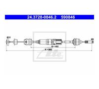 Ate Cavo Frizione Compatibile Per Peugeot 406 Break 8E F 8B