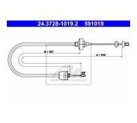 Ate Cavo Frizione Compatibile Per Renault Twingo I C06