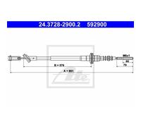 ATE Cavo Frizione Per Chevrolet Matiz M200 M250 Daewoo KLYA