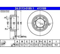 COPPIA DISCHI FRENO POST ATE LAND ROVER DISCOVERY I 2.5 TDI 4x4 83KW 89>98 24...