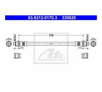 ATE Flessibile Del Freno Tubazione Posteriore per Audi A6 Avant 83.6212-0170.3