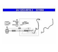 ATE Flessibile Del Freno Tubazione Posteriore Sinistra per VW Golf IV Variant