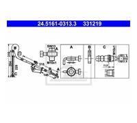 ATE Flessibile Del Freno Tubo Freno Anteriore Destra per Peugeot 407 Sw Coupé