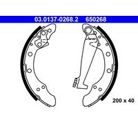 ATE Kit ganasce freno 03.0137-0268.2 diametro 200 mm 40 mm E1 90R-011043/033 con leva