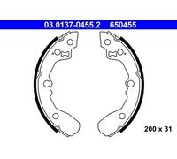 ATE Kit ganasce freno 03.0137-0455.2 diametro 200 mm 31 mm E1 90R-011043/179 senza leva