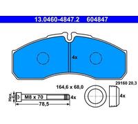 ATE Kit pastiglie freno, Freno a disco per IVECO RENAULT 13.0460-4847.2