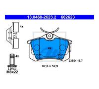 ATE Pastiglie Bremsbelegsatz Posteriore per Peugeot 207 Cc 208 Citroën C3 III