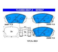 ATE Pastiglie Freni Anteriori per Kia Cee'D Sportswagon Hyundai i40 Cw Tucson