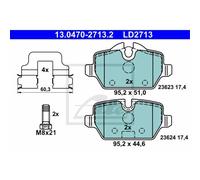 ATE Pastiglie Freno 13.0470-2713.2 Ceppi Freno per Mini Countryman R60