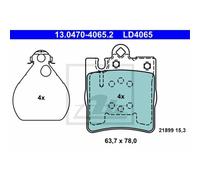 ATE Pastiglie Freno 13.0470-4065.2 Ceppi Freno per Mercedes-Benz W203