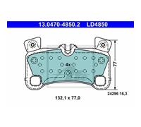 ATE Pastiglie Freno 13.0470-4850.2 Ceppi Freno per Porsche Cayenne 955