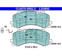 ATE Pastiglie Freno Bremsbelegsatz Frontale Adatto A per Audi Q7 A6 VW Touareg