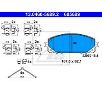 ATE Pastiglie Freno Bremsbelegsatz Frontale Adatto A per Jeep Cherokee