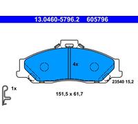 ATE Pastiglie Freno Kit Frontale per Mazda B-Serie Un Uf BT-50 Pick-Up CD
