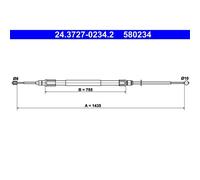 ATE Posteriore Cavo Freno Mano per BMW 1er