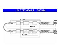 ATE Posteriore Cavo Freno Mano per Fiat Cinquecento Seicento