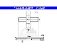 ATE Set Accessori per Pastiglie Freni Posteriori per VW Touareg