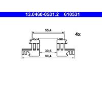 ATE 13.0460-0531.2 Kit accessori, pastiglia freno