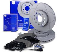 ATE Set di freni per l'asse anteriore+dischi freno anteriori PowerDisc ¯ 288mm ventilati e pastiglie freno anteriori+contatto di avvertimento Compatibile con AUDI A3, SEAT LEON, SKODA OCTAVIA 3, VW CA