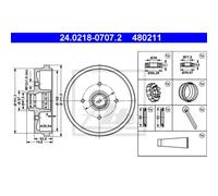 ATE Tamburi Freno Posteriori Ø100Mm Con Cuscinetto Per Audi 80 81 85 B2 50 86 VW