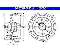 ATE Tamburo freno 24.0218-0017.1