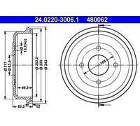 ATE Tamburo freno 24.0220-3006.1