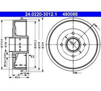 ATE Tamburo freno 24.0220-3012.1